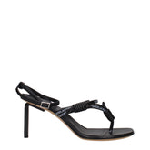 Off-White Black Leather Flip-Flop Sandals